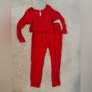 Savage X Fenty Red Long Sleeve Top and Pants Set
